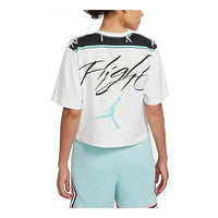 (WMNS) Air Jordan Essential Casual Sports Round Neck Printing Short Sleeve White T-Shirt DC2154-100