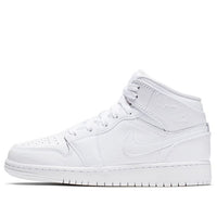 (GS) Air Jordan 1 Mid 'Triple White' 554725-129