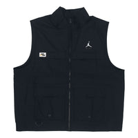 Men's Air Jordan Casual Alphabet Zipper Autumn Black Vest DC7305-010