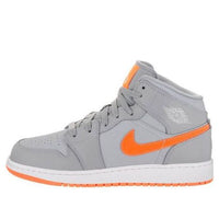 (GS) Air Jordan 1 Mid Wolf Grey Bright Citrus 'Grey' 554725-008