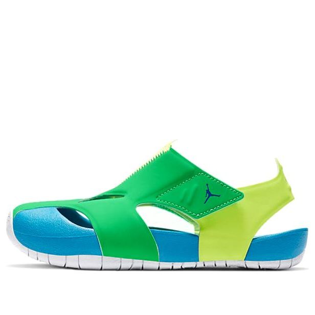 (PS) Air Jordan Flare Casual Colorblock Green Blue Yellow Sandals 'Green Blue Yellow' CI7849-300