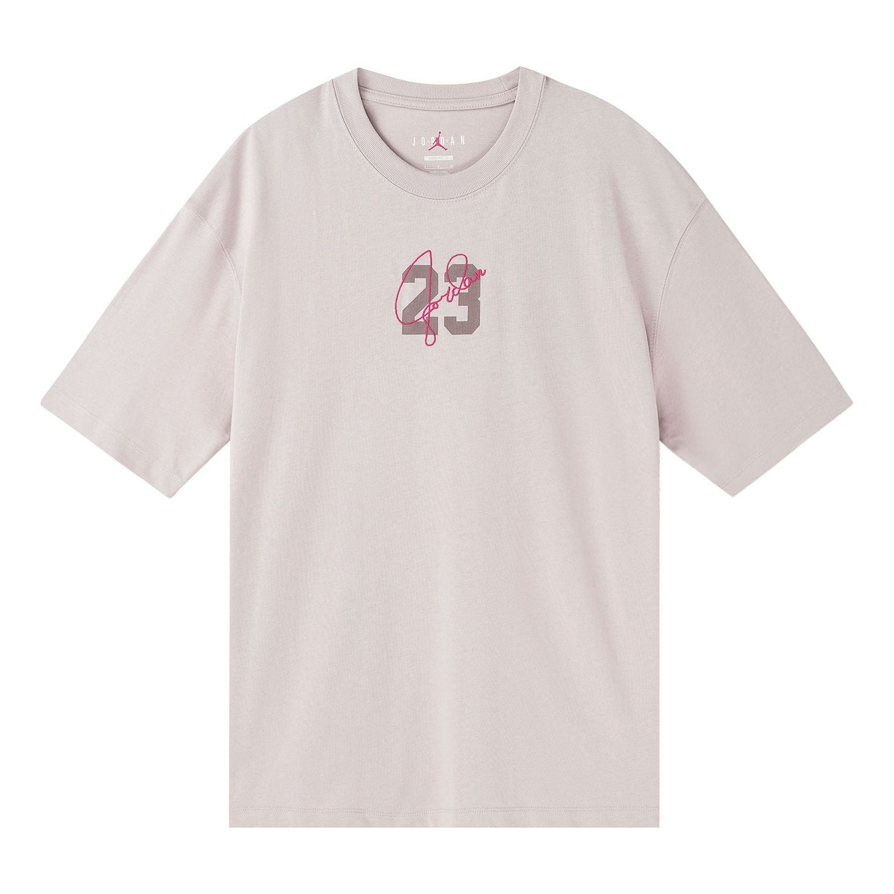 (WMNS) Air Jordan Essentials Logo Alphabet Printing Round Neck Loose Short Sleeve Pink T-Shirt DM3245-286