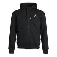 Air Jordan MENS Logo Print Fleeced Sports Hooded Jacket Black CV2356-010