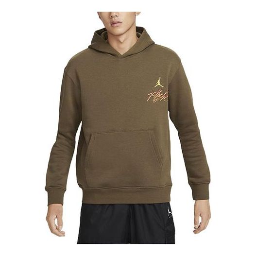 Air Jordan Graphic Fleece Pullover Flight Hoodie 'Olive Green' DQ7506-385