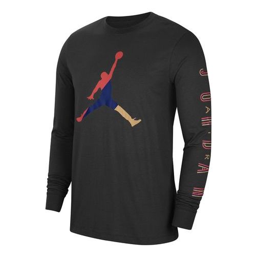 Air Jordan Multi-Color Alphabet Logo Long Sleeves Black CN3503-010