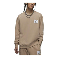 Air Jordan Solid Color Label Round Neck Pullover Long Sleeves Hoodie Men's Desert Yellow FB3910-277