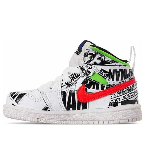 (TD) Air Jordan 1 Mid Graffiti 'All Over Logos' 640735-143