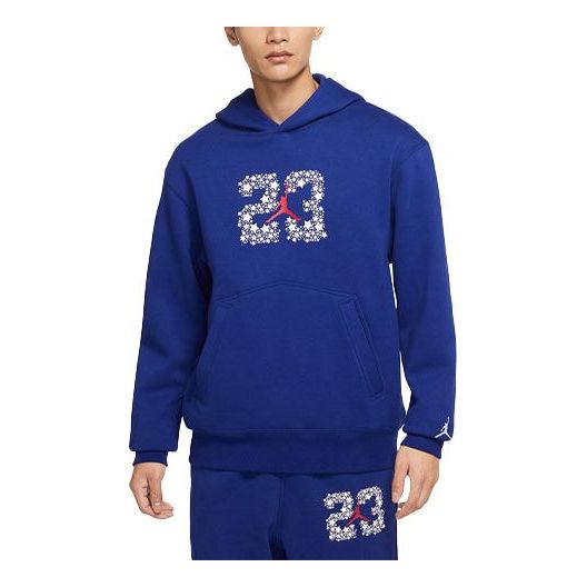 Men's Air Jordan Sport Fleece Knit Pullover Hooded Sports Blue DJ0220-455