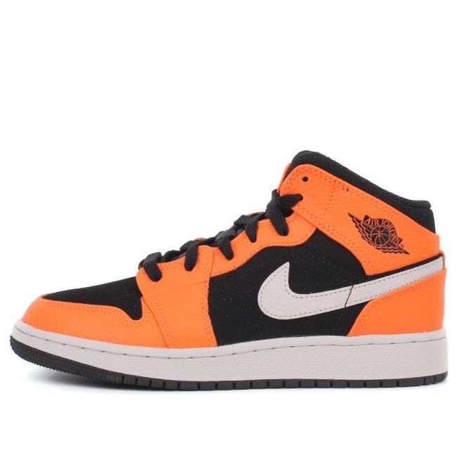 (GS) Air Jordan 1 Retro Mid 'Orange Black' 554725-062