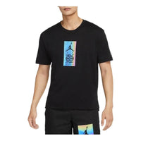 Men's Air Jordan Dri-Fit Dongdan Colorful Logo Printing Sports Short Sleeve Black T-Shirt DV6279-010