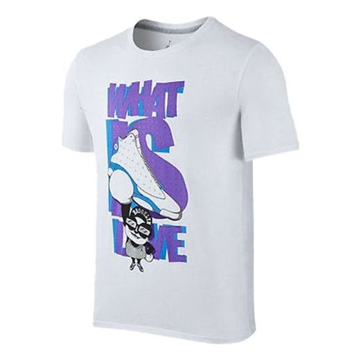 Air Jordan 13 Rerto T-Shirt 'White Purple' 848897-100