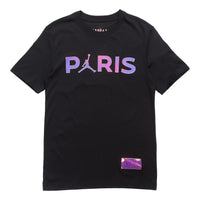 Air Jordan Paris Saint-Germain Casual Sports Round Neck Short Sleeve Black CZ0802-010