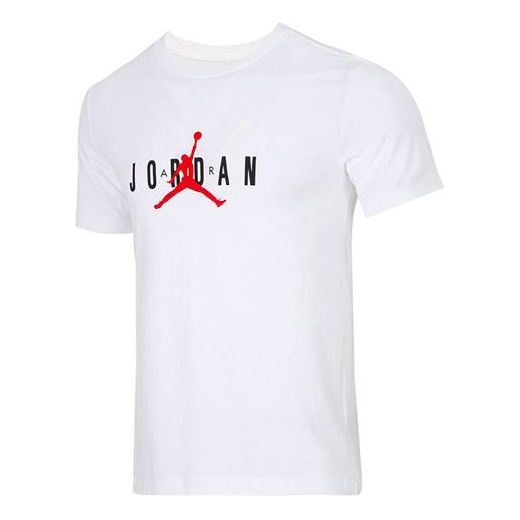 Air Jordan Alphabet Flying Man Logo Printing Round Neck Casual Short Sleeve White DM1463-100