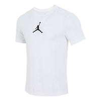 Air Jordan Jumpman Logo Printing Sports Round Neck Short Sleeve White CW5191-102