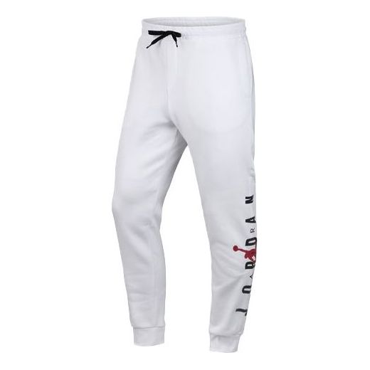 Men's Air Jordan Logo Printing Stay Warm Fleece Lined Bundle Feet Sports Pants/Trousers/Joggers White CK1451-100