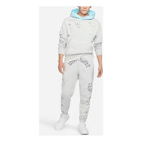 Men's Air Jordan Printing Logo Fleece Drawstring Lacing Sports Pants/Trousers/Joggers Gray DO2502-097