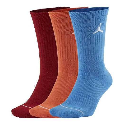 Air Jordan Unisex Everyday Sports Socks 3 Packs Red/Orange/Blue SX5545-911