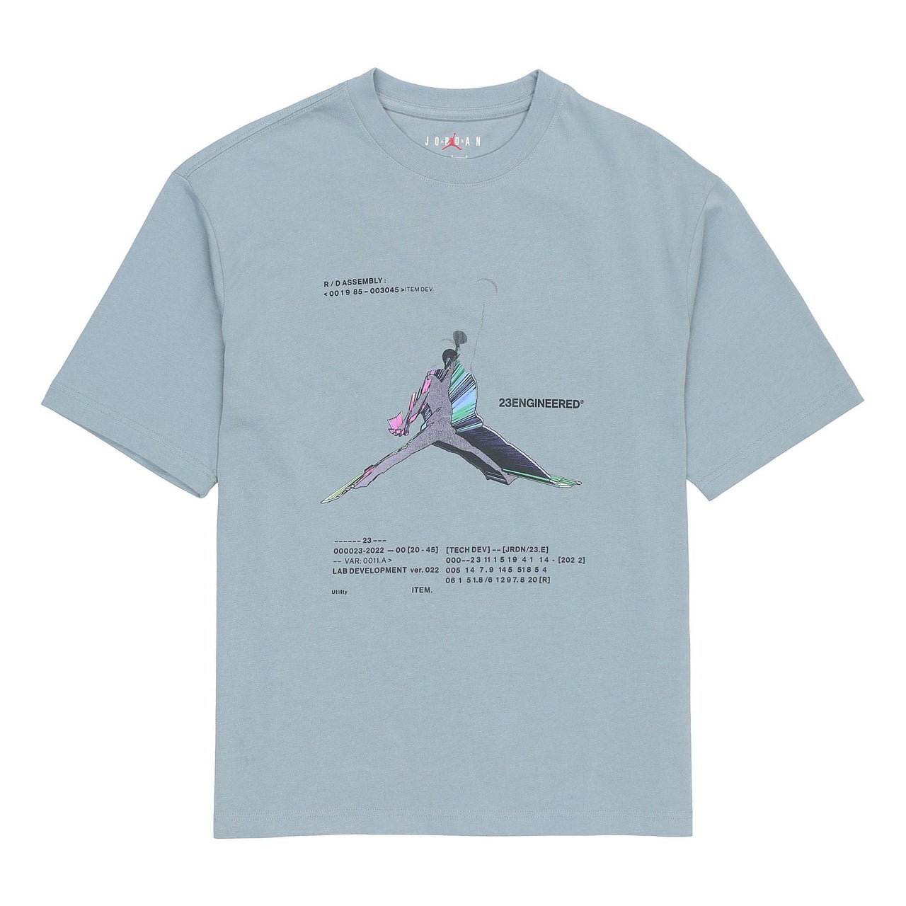 Air Jordan 23 Engineered Casual Breathable Large Logo Printing Solid Color Round Neck Short Sleeve Gray DO8895-041