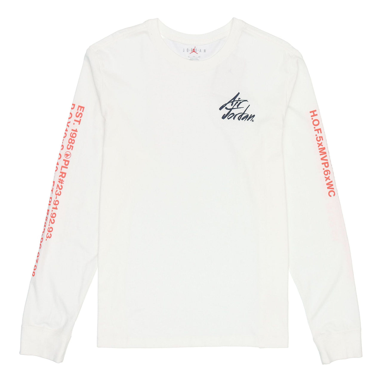 Air Jordan Embroidered Alphabet Printing Casual Sports Round Neck Long Sleeves White DC6647-100