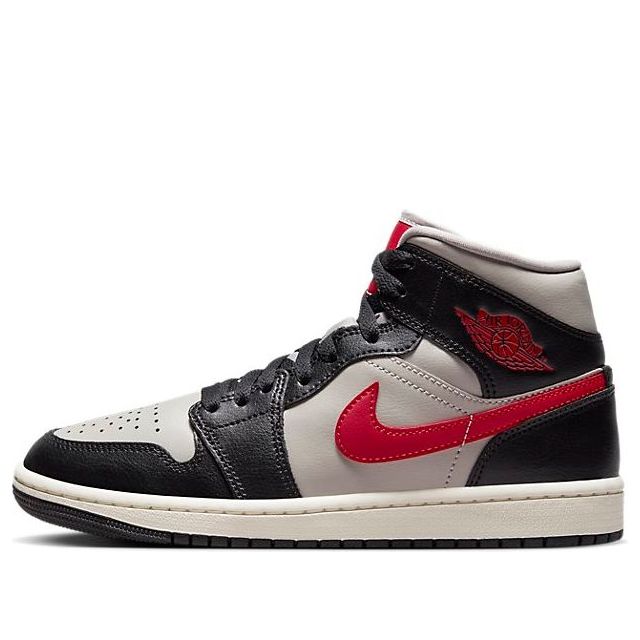 (WMNS) Air Jordan 1 Mid 'Black Gym Red Grey' BQ6472-060