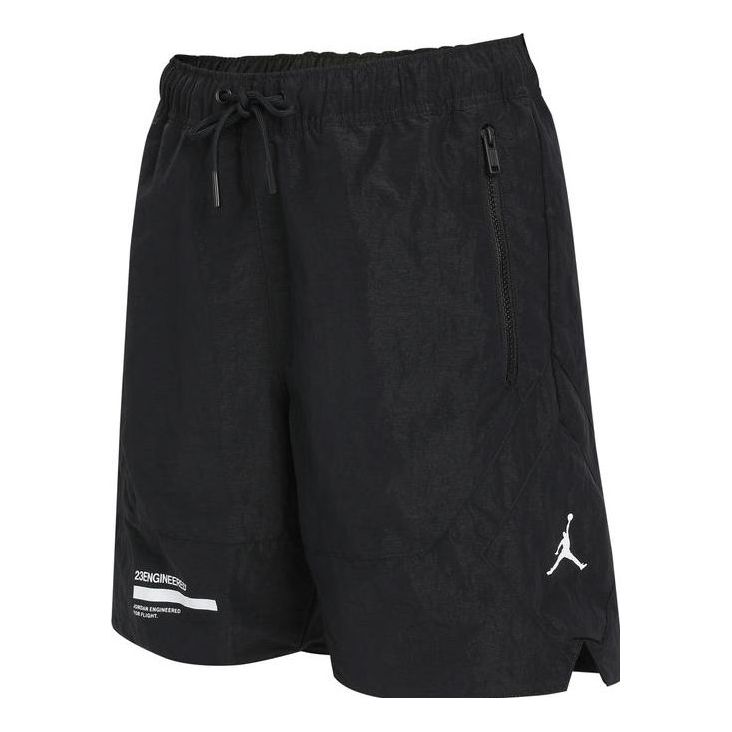 Air Jordan Solid Color Lacing Straight Sports Shorts Black DM9981-010