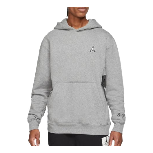 Air Jordan Embroidered Logo Sports Fleece Hoodie 'Grey' DA9818-091