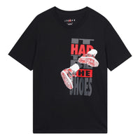 Air Jordan The Shoes Printing Sports Round Neck Short Sleeve Black DH8954-010