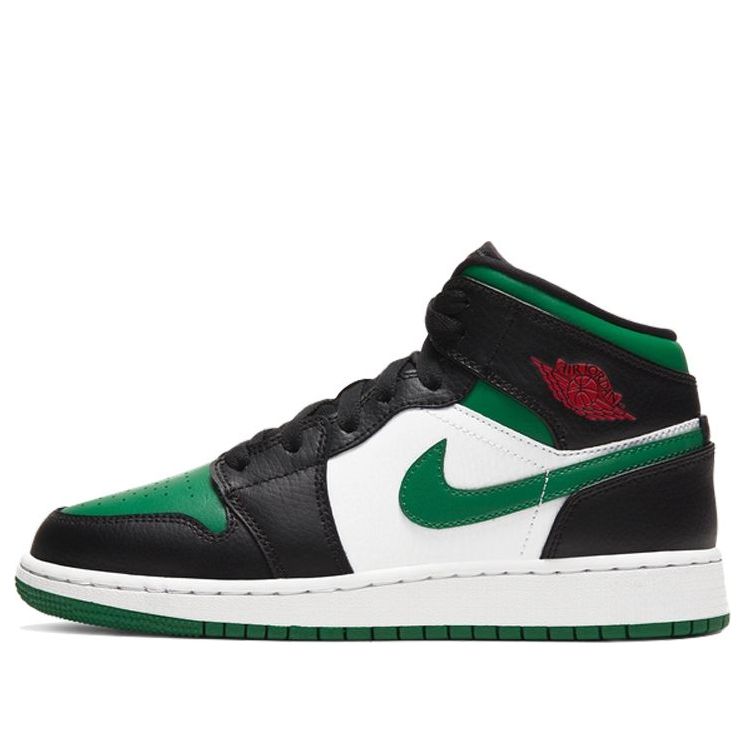 (GS) Air Jordan 1 Mid 'Black Pine Green' 554725-067