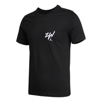 Air Jordan J Zion Ss Tee Alphabet Pattern Round Neck Sports Short Sleeve Black DM4032-010