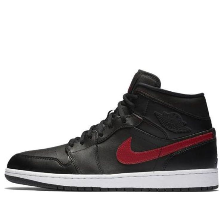 (GS) Air Jordan 1 Retro Mid 'Black Gym Red' 554725-009