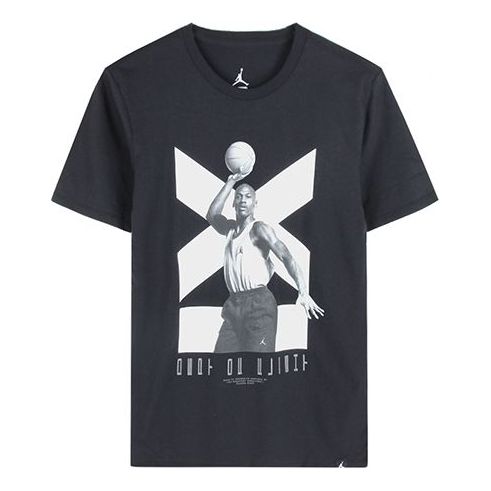 Air Jordan 11 Printing Sports T-Shirt 'Black White' 916047-010