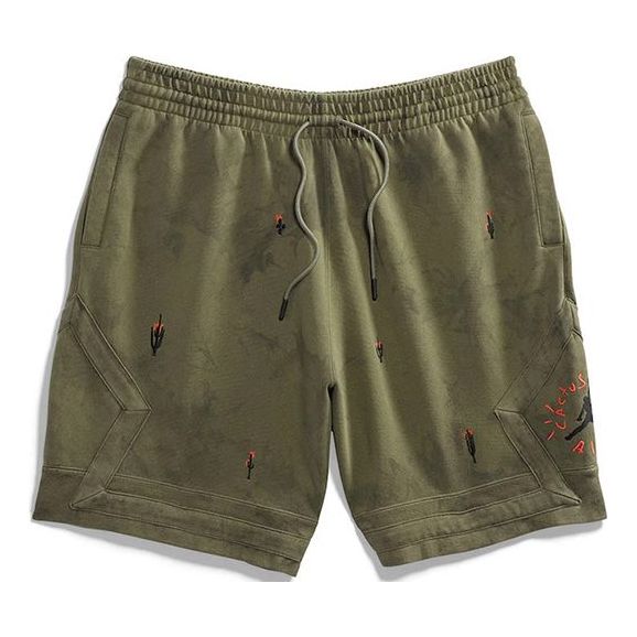 Air Jordan x Cactus Jack by Travis Scott Washed Suede Shorts 'Medium Olive' CN3425-222