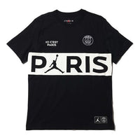 Air Jordan x PSG Crossover Paris Saint-Germain Short Sleeve 'Black White' BQ8390-010