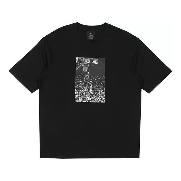 Air Jordan x Union LA Dunk Printing Sports Round Neck T-Shirt Asia Sizing 'Black' CZ1458-010