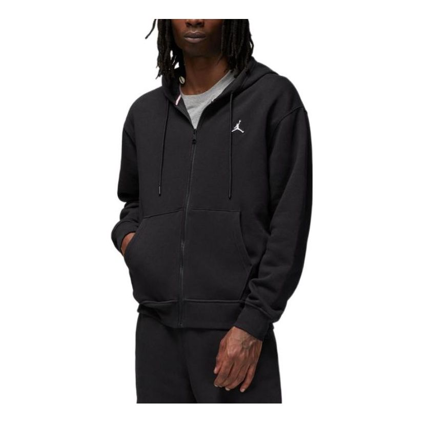 Air Jordan Brand Embroidered Zipper Hoodie Men's Black DQ7351-010