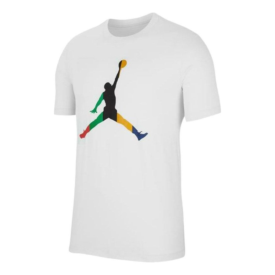 Air Jordan Solid Color Round Neck Printing Short Sleeve White DN1469-100