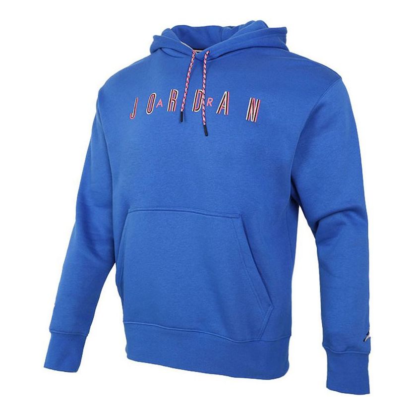 Men's Air Jordan Sport DNA Solid Color Fleece Lined Hooded Pullover Sports Royal Blue CK9568-480