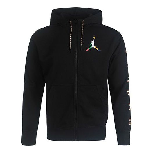 Air Jordan Zipper Cardigan Hooded Jacket Men's Black CZ5429-010