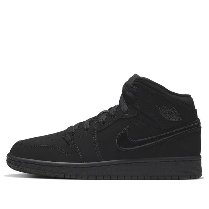 (GS) Air Jordan 1 Mid 'Triple Black' 554725-056