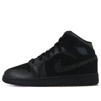 (GS) Air Jordan 1 Retro Mid 'Triple Black 2016' 554725-050