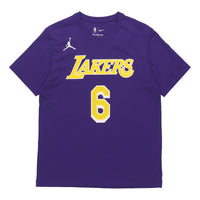 Air Jordan Los Angeles Lakers LeBron James 6 Casual Sports Basketball Short Sleeve Purple CV9987-557