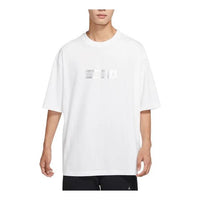 Air Jordan Solid Color Round Neck Pullover Brand Multi-Color Alphabet Short Sleeve T-Shirt Men's White DX4251-100