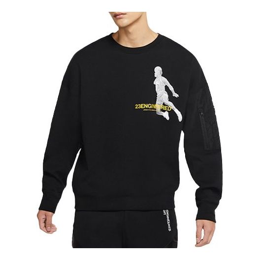 Air Jordan Casual Knitted Crew Neck Basketball Jumper Sweater For Men Black DD3899-010