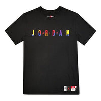 Air Jordan Colorful Logo Breathable Short Sleeve Black AT8943-010