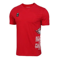 Men's Air Jordan Basketball Printing Sports Round Neck Short Sleeve Red T-Shirt AQ3847-687