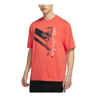 Air Jordan Flight Flying Man Printing Basketball Sports Short Sleeve Orange CV5109-884