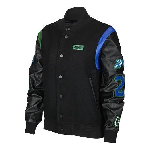 (WMNS) Air Jordan x Aleali May Stand-up Collar Baseball Jacket Black DC2435-010