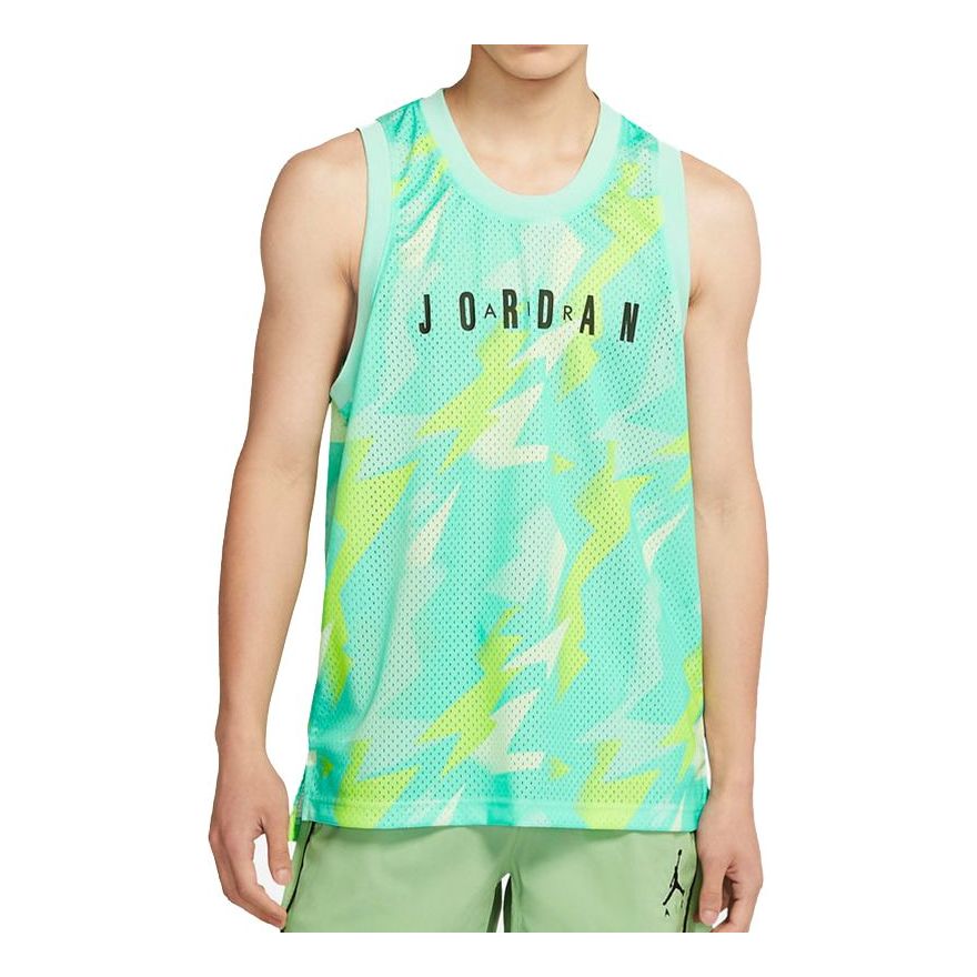 Air Jordan Jumpman Alphabet Numeric Printing Sports Breathable Basketball Vest Green CZ4740-675