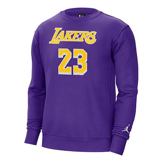 Air Jordan Los Angeles Lakers Fleece Round Neck Long Sleeves Purple CN1052-504