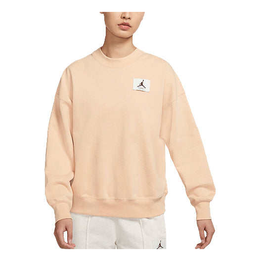 (WMNS) Air Jordan Logo Knitting Round-Neck Swea Orange DM5190-268